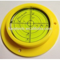 Universal flanged Round Bubble Level Circular Spirit Level Vial with screw holes